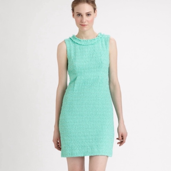 KATE SPADE mint green Terri tweed sleeveless sheath dress 6